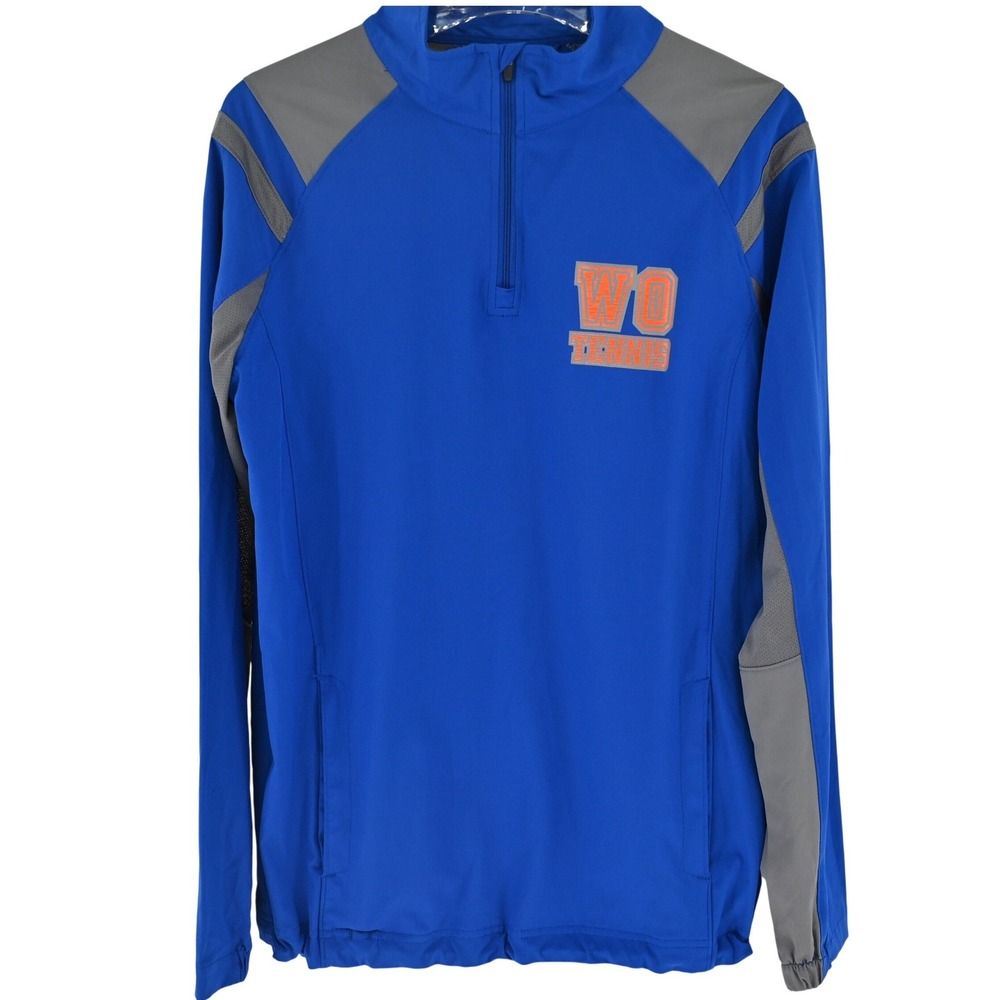 Augusta Sportswear Mens Small Blue WO Tennis 1/4 Zip Pullover Jacket Athletic